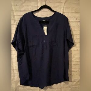 NWT torrid Navy Short-Sleeve Henley Shirt